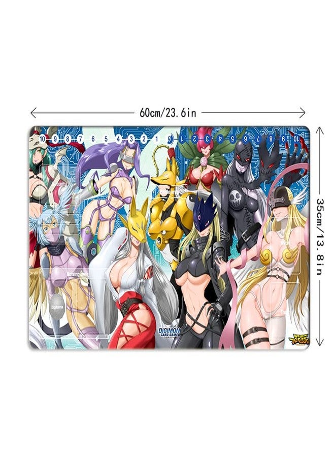 Mlikemat New DTCG Duel Playmat Digimon Ladys Anime Trading Card Game Mat with Card Zones + Free Mat Bag - Image 5